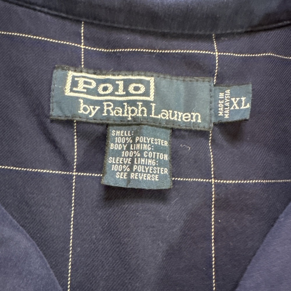 Polo Ralph Lauren Harrington Jacket Navy Blue Plaid Lined Men's Sz XL Pony Logo - Picture 5 of 9